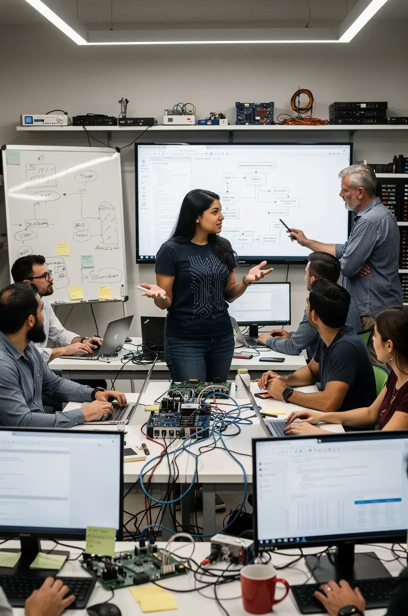 Future of work in an automated environment concept.